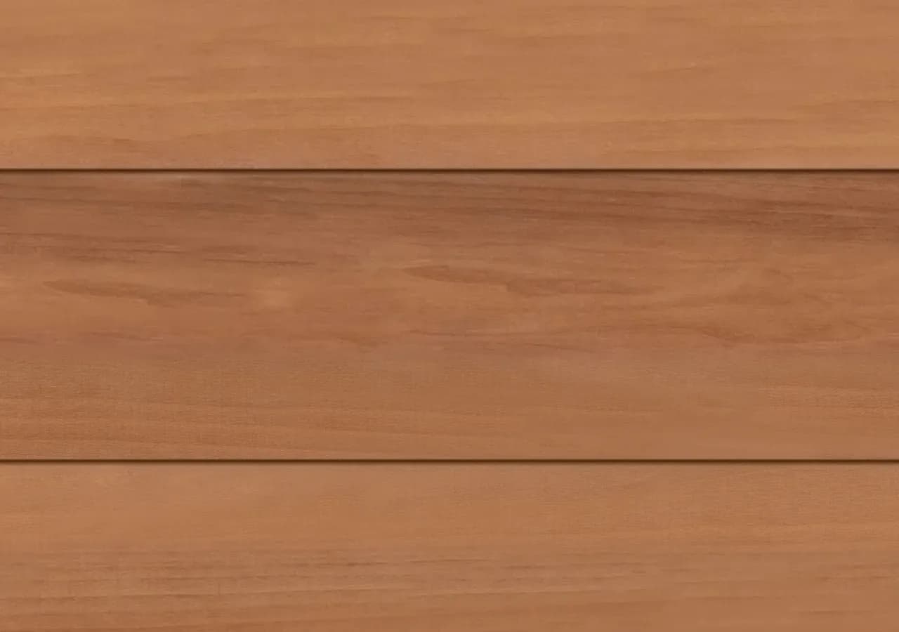 Texture view of the STS4 1x5 face: flat, with a slim groove at each joint, on a wider board